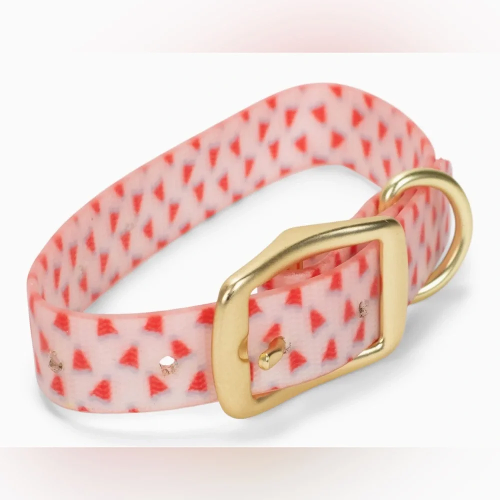 NWT Mary Square Festive Red Santa Hats Silicone Christmas Dog Collar, Small